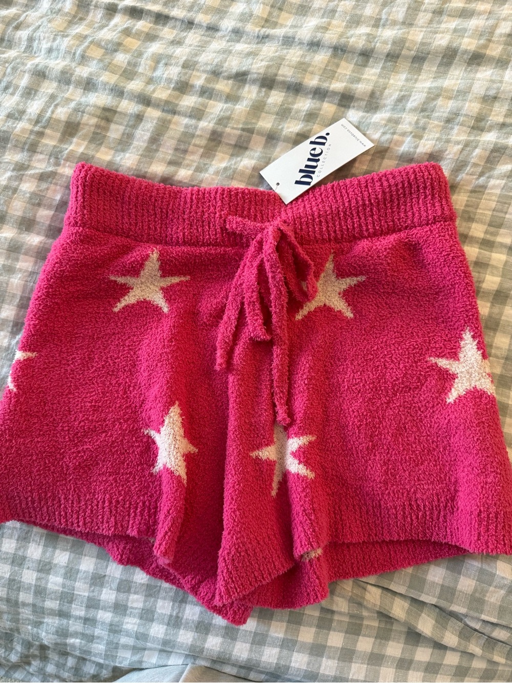 BlueB Pink Star Terry Lounge Shorts